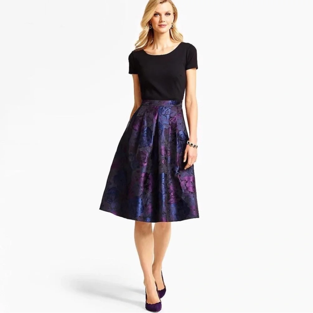 Talbots Ponte-blocked Rose Jacquard Dress - Size 20W - Picture 9 of 10